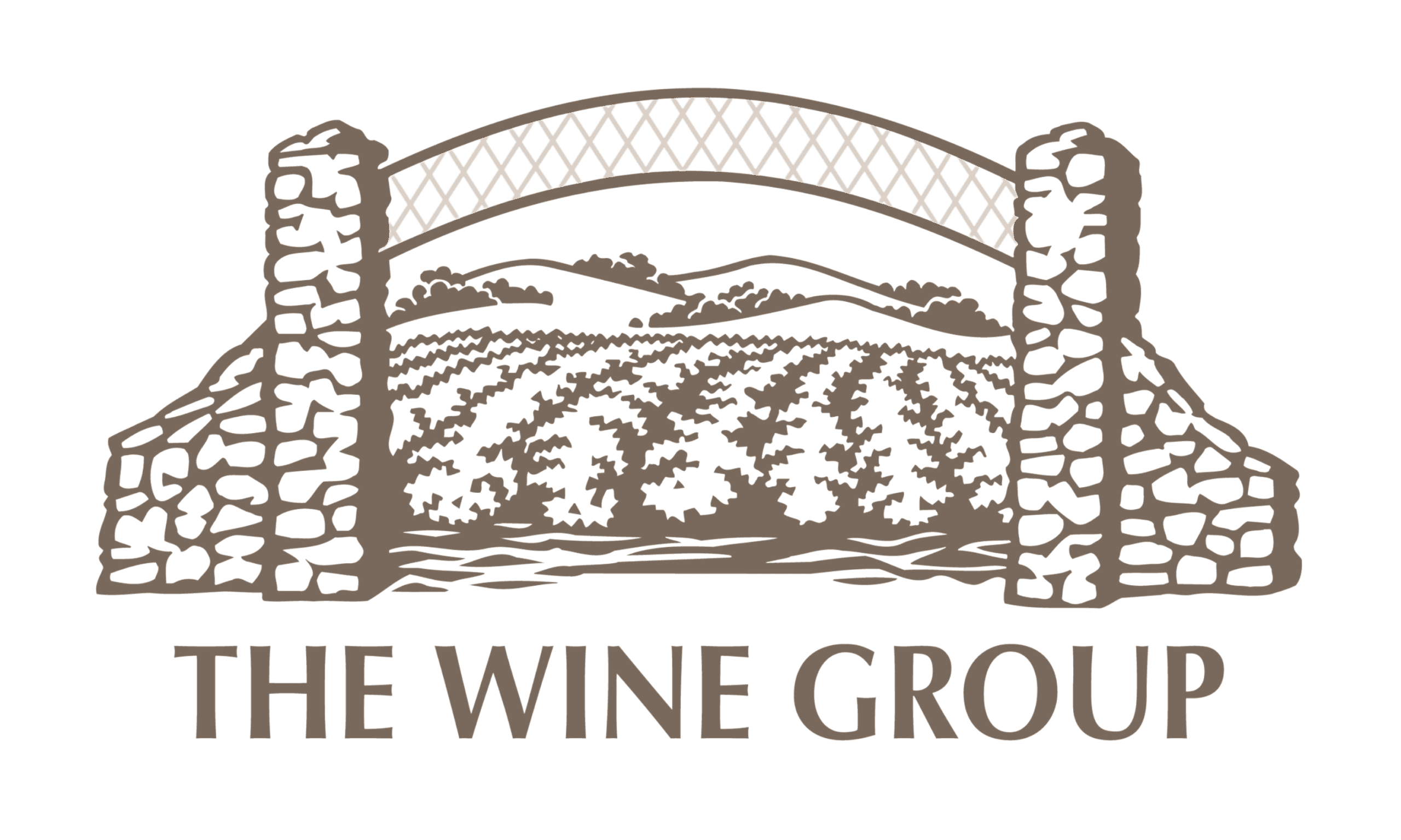 Elegant bridge over vineyard landscape for corporate event branding.